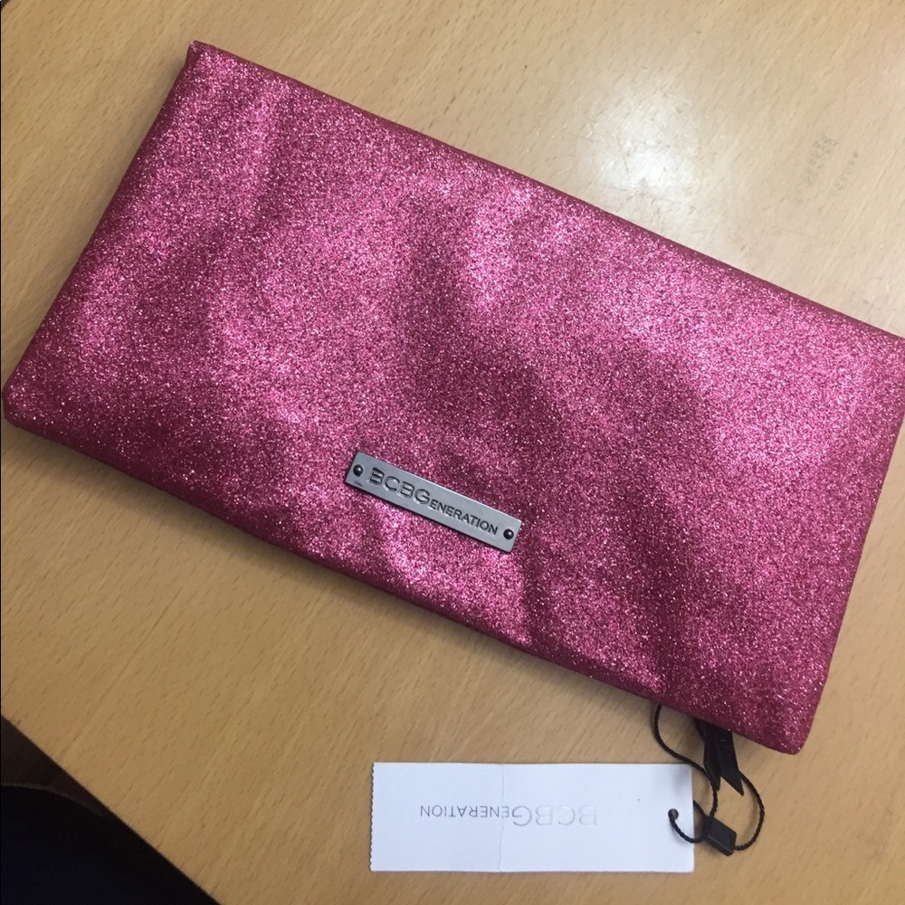 BCBG generation glitter clutch