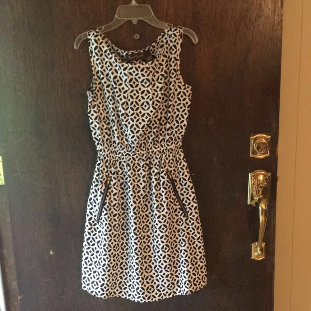 Navy blue and white patterned Dress!!
