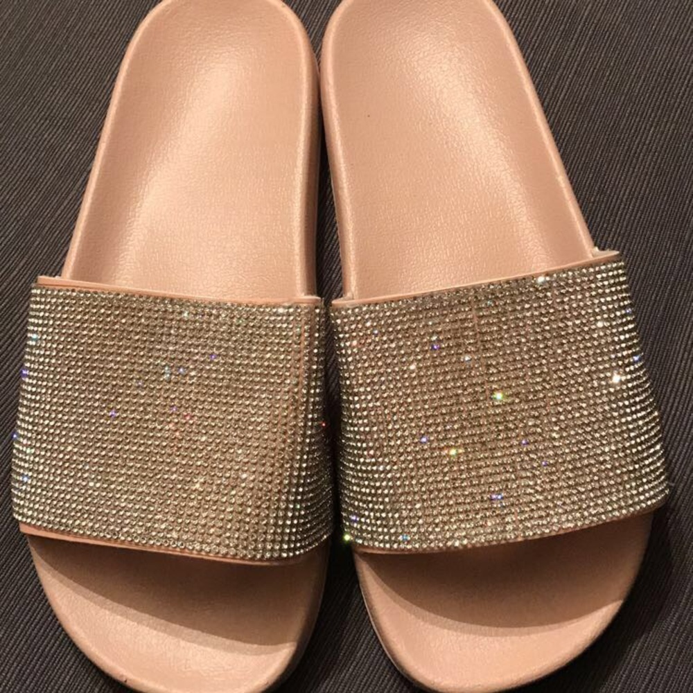 Never before worn Rhinestone Sandals. Size 7