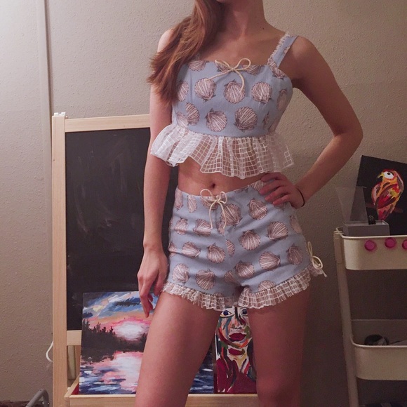 Vintage Tops - 💙Host Pick💙Baby Blue Top And Short Set