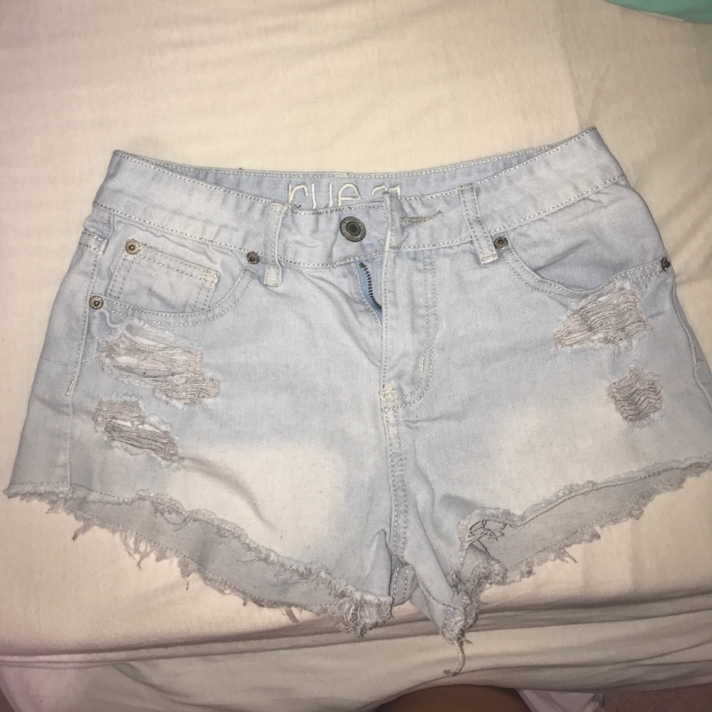 Light wash high waisted jean shorts