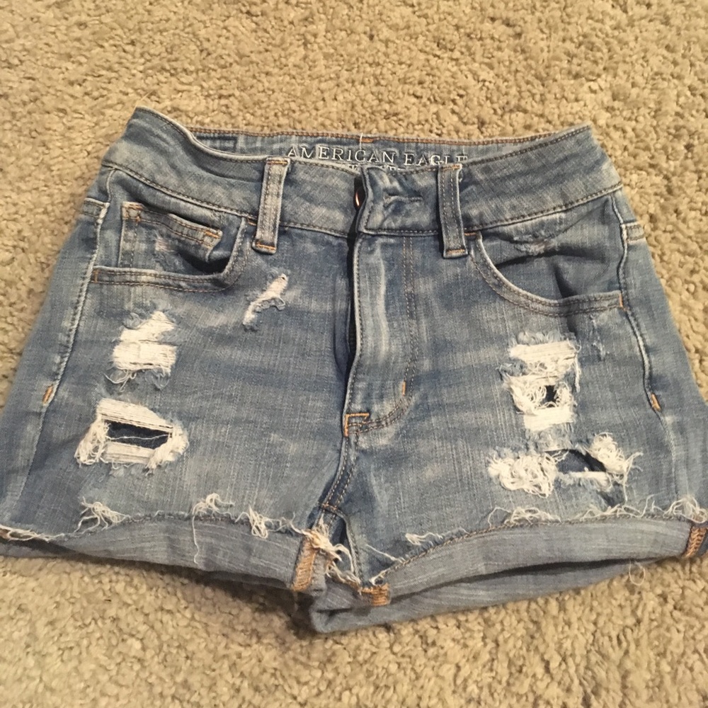 American Eagle super stretch distressed shorts