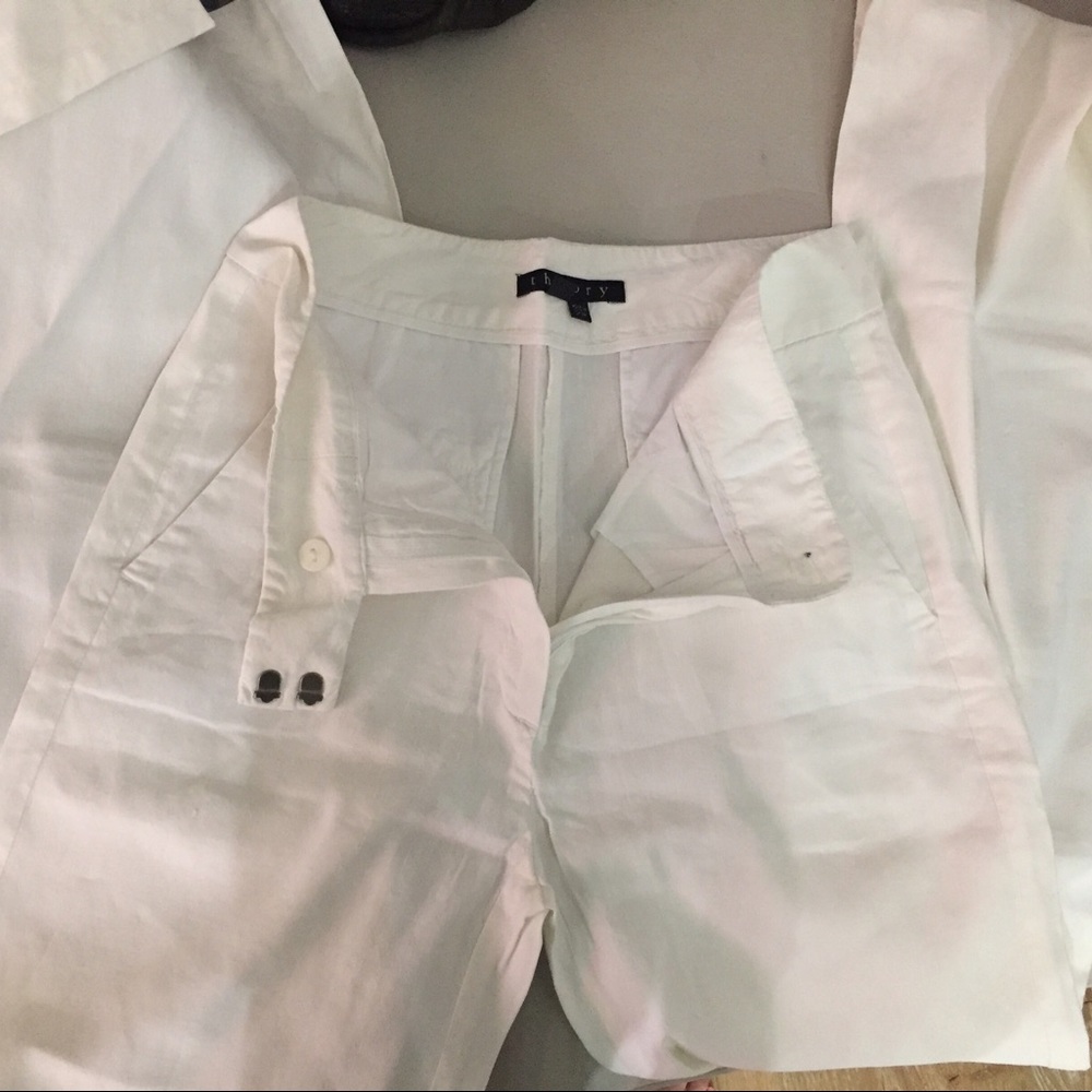 Theory wide leg linen pants