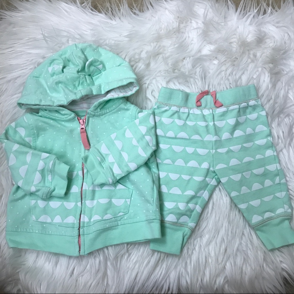 Matching hooded jacket and pants