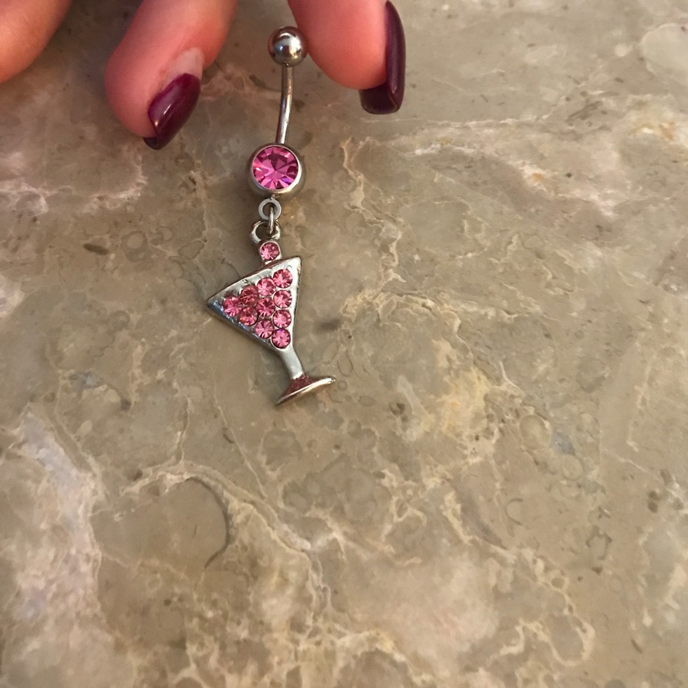 💖🍸  Margarita Glass Belly ring