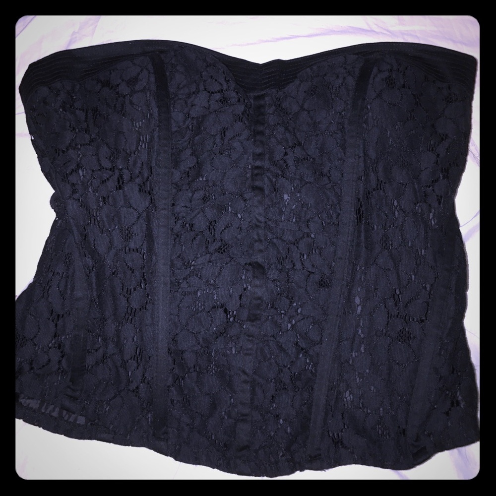 Black lace corset