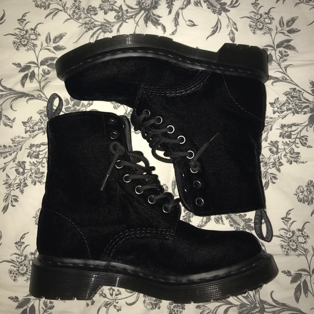 Black velvet Dr. Martens
