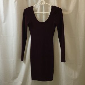 Maroon Backless Minidress