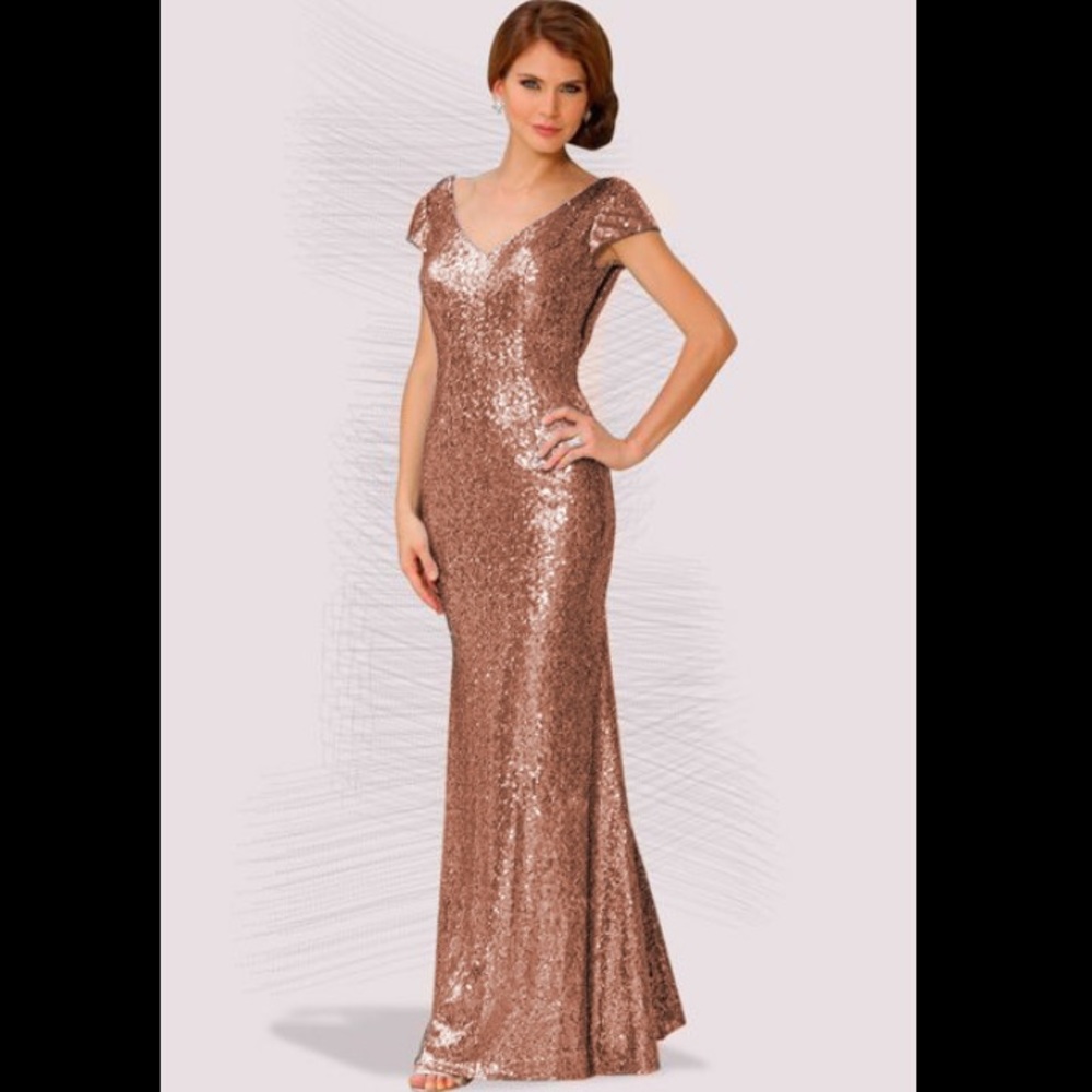 Rose gold sequin gown