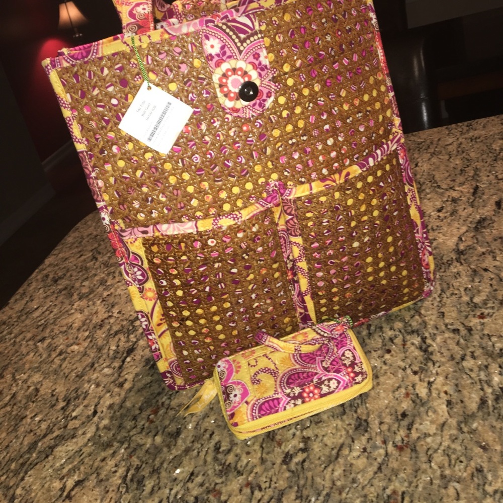 Brand new Vera Bradley bag with matching wristlet!