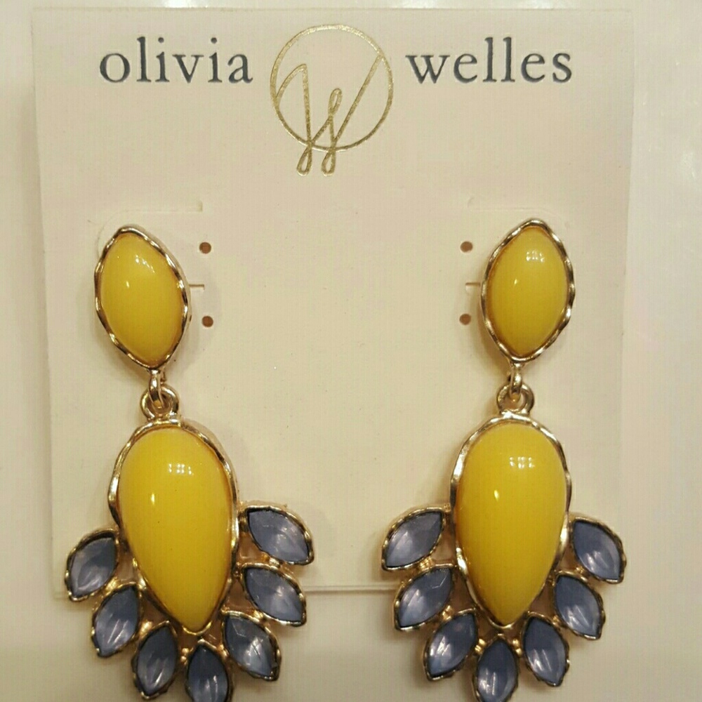 Yellow and grey earrings