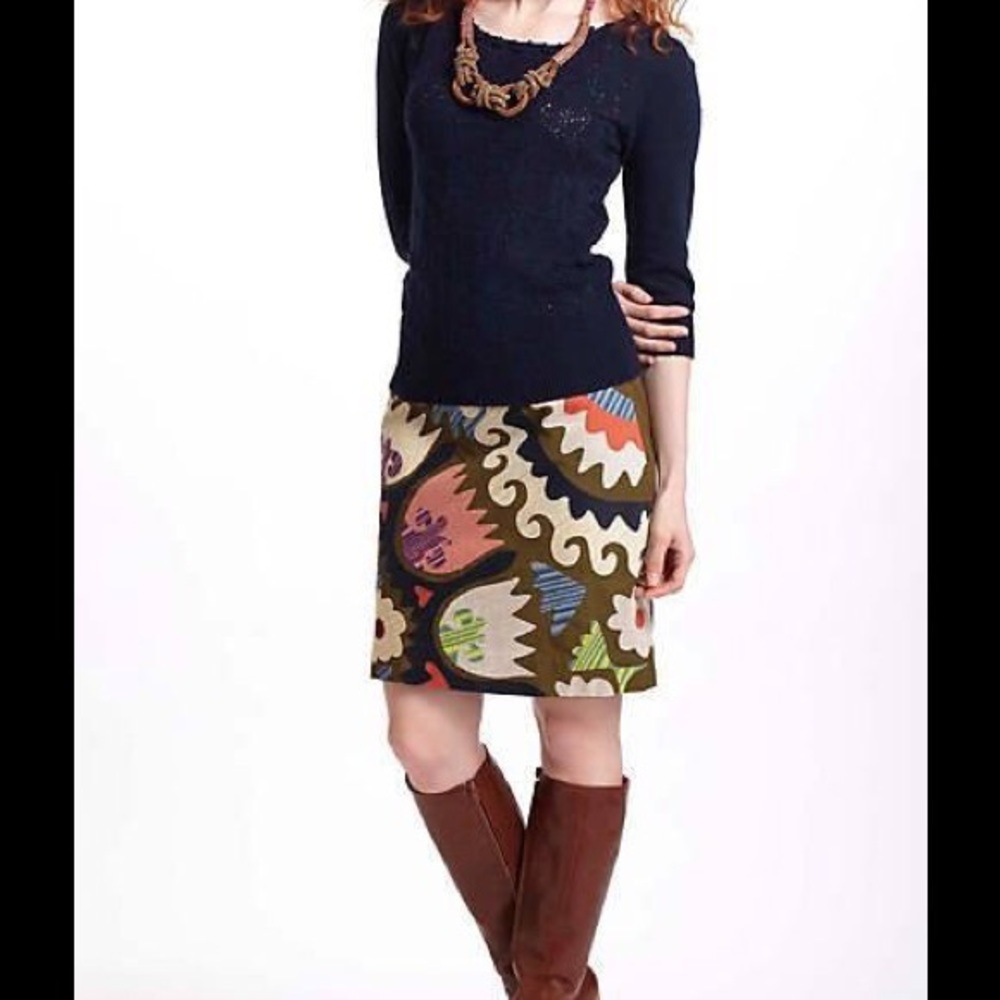 Anthropologie Tulipa Embroidered Skirt - Picture 2 of 3