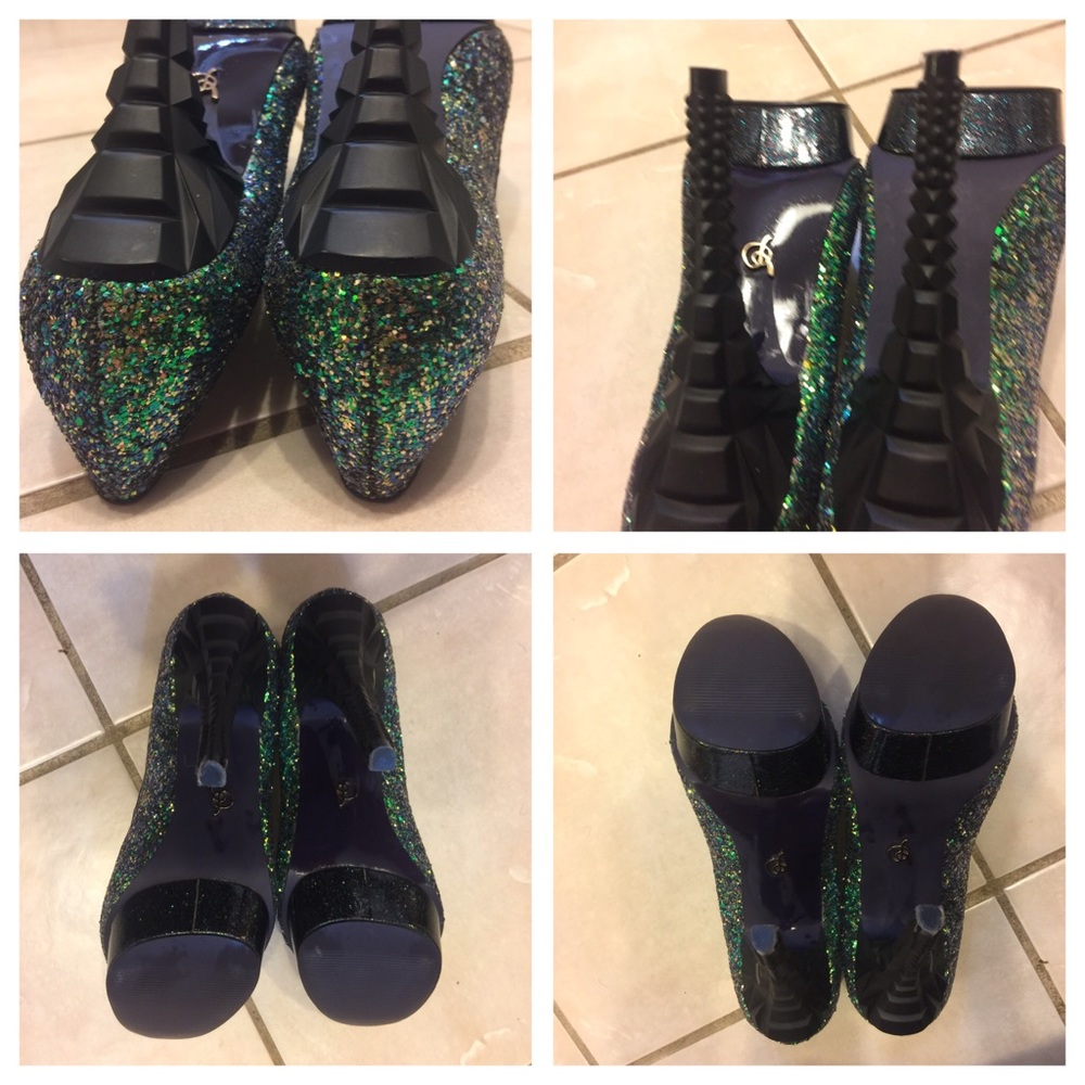 Preowned Rachel Roy Glittery Green Pump shoes - Picture 3 of 8