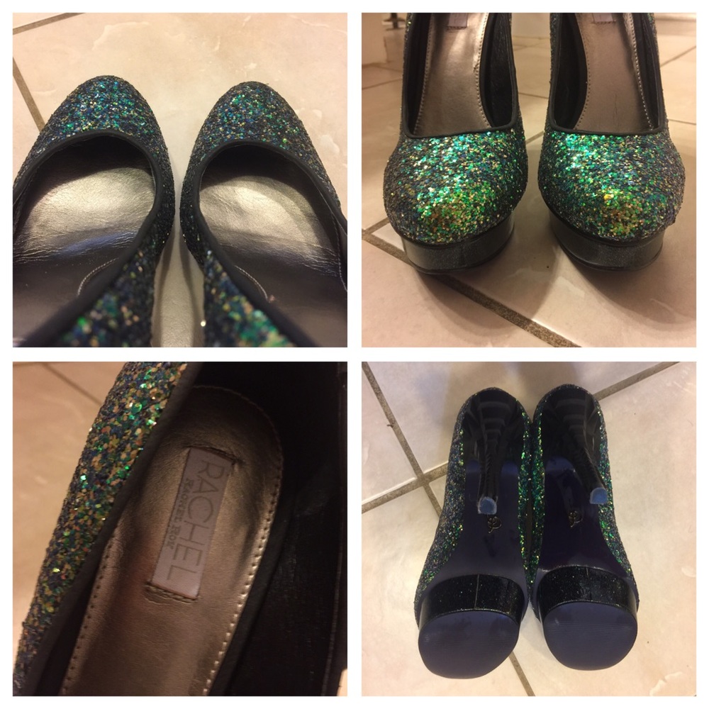 Preowned Rachel Roy Glittery Green Pump shoes - Picture 4 of 8