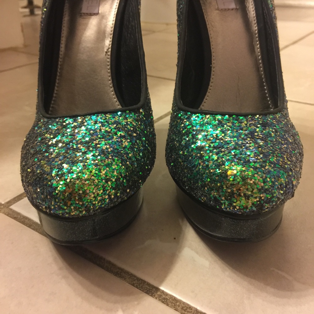 Preowned Rachel Roy Glittery Green Pump shoes - Picture 8 of 8