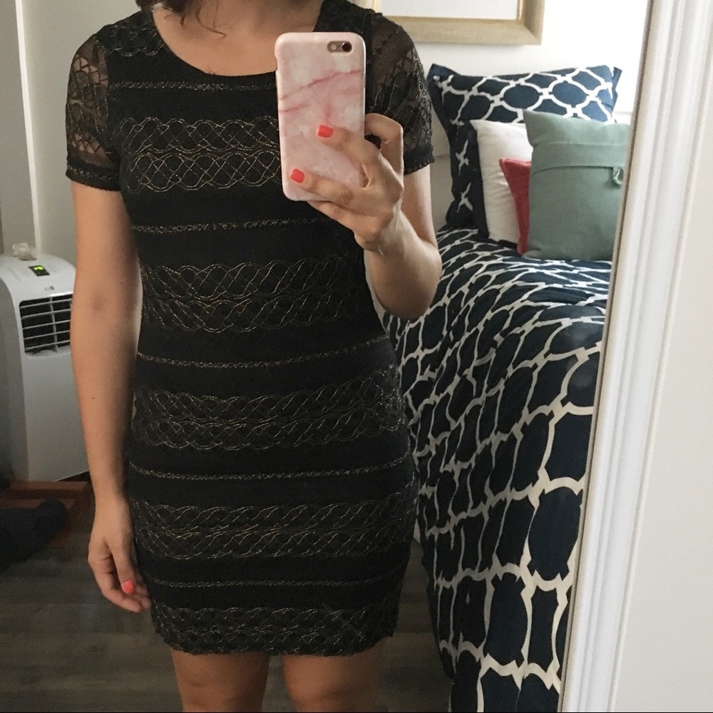 Forever 21 black and gold dress