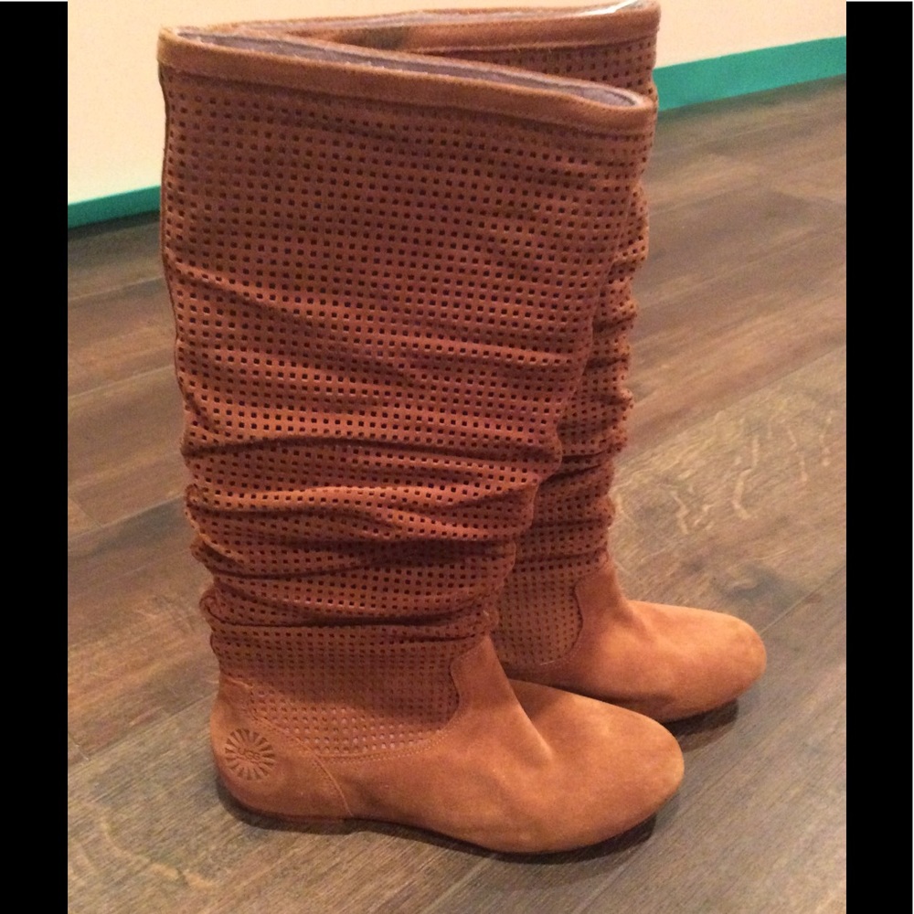 UGG - Camel Perforated slouchy boots