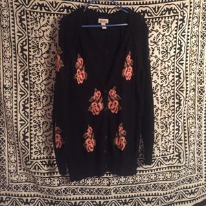 Black and pink floral cardigan