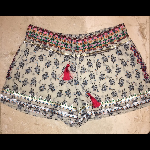 Calypso St. Barth Pants - Calypso Damisia Ditsy Print Embroidered Short