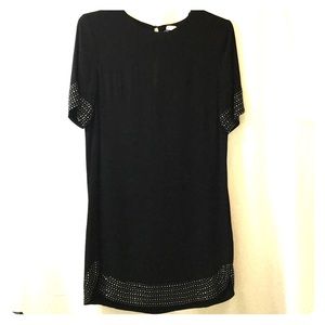 Black Rhinestone Embroidered Dress