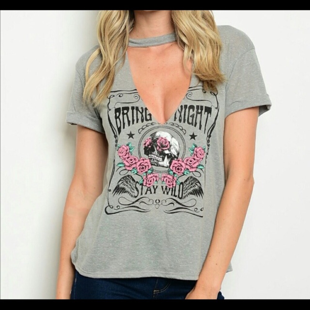 V-Neck Skeleton Relaxed Fit Tee