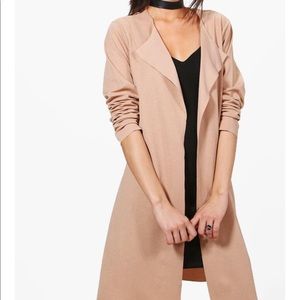 Georgina Long Sleeve Belted Duster in tan color