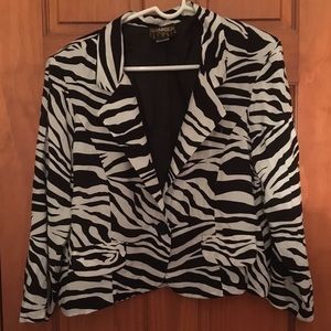 Zebra Print Cropped Blazer