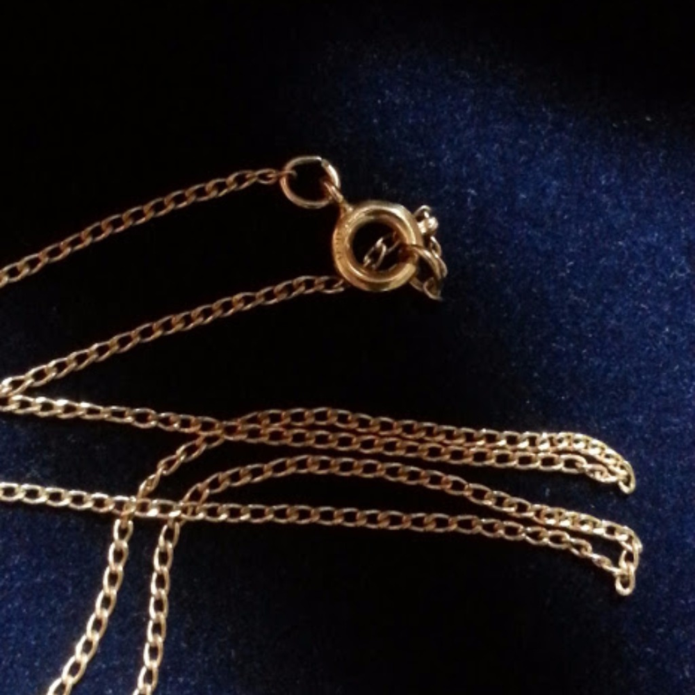 Delicate natural pearl & diamond necklace, vintage - Picture 4 of 5