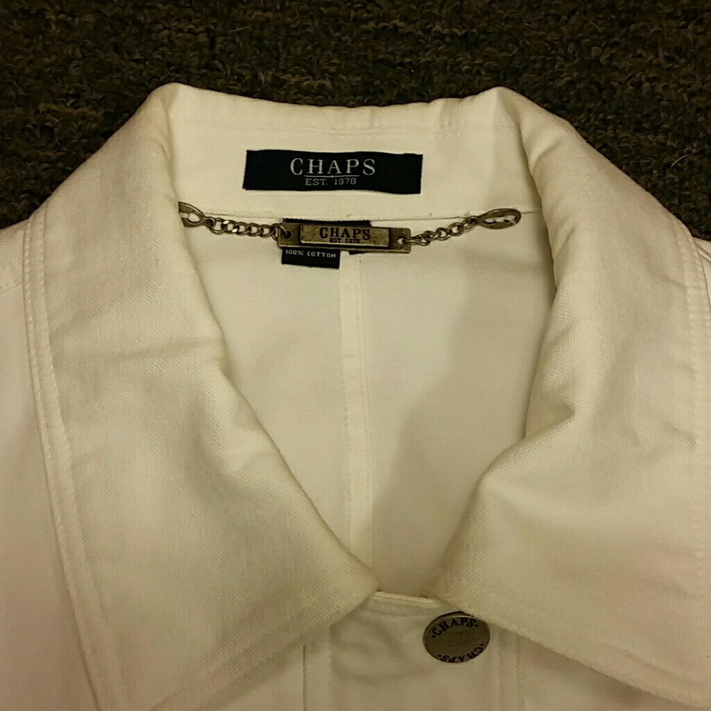 Chaps nwot white denim jacket - Picture 2 of 5