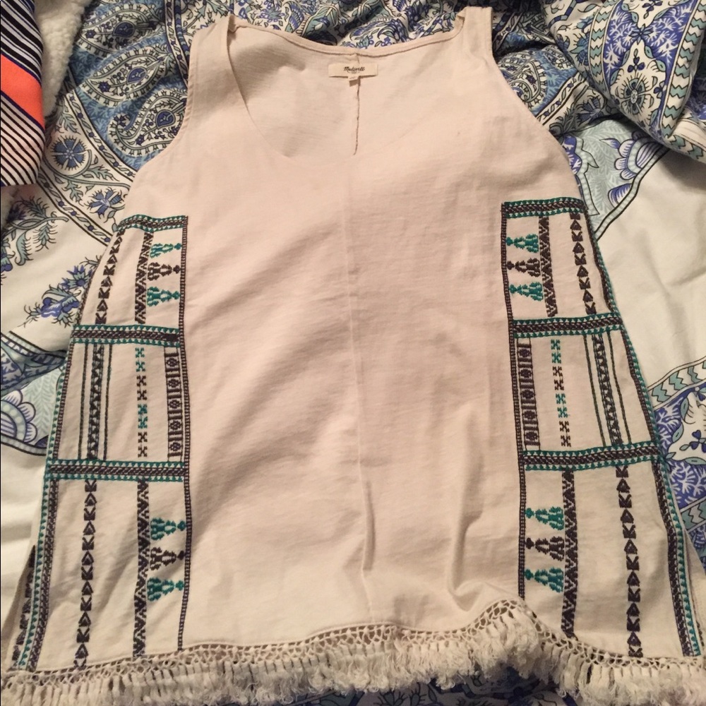 Madewell tank top with tassel detail