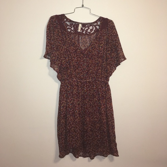 Sheer Dress with Lace Detail and Liner - Picture 1 of 6