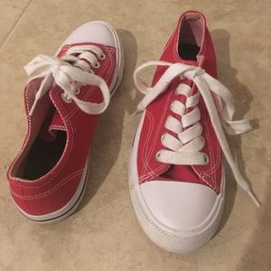 Red sneakers