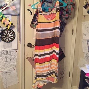 Striped high-low summer dress