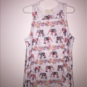 Floral elephant tank top