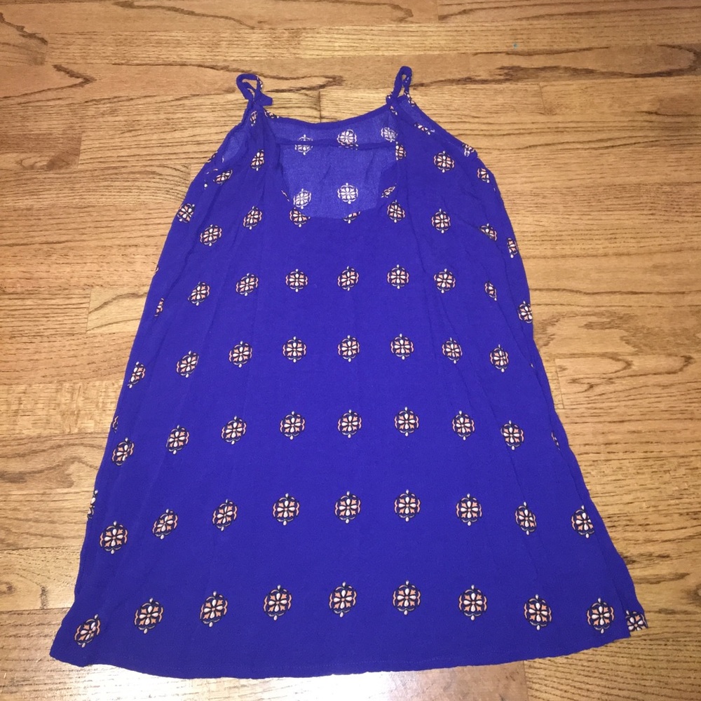 Navy Blue Patterned Dress - Picture 3 of 3