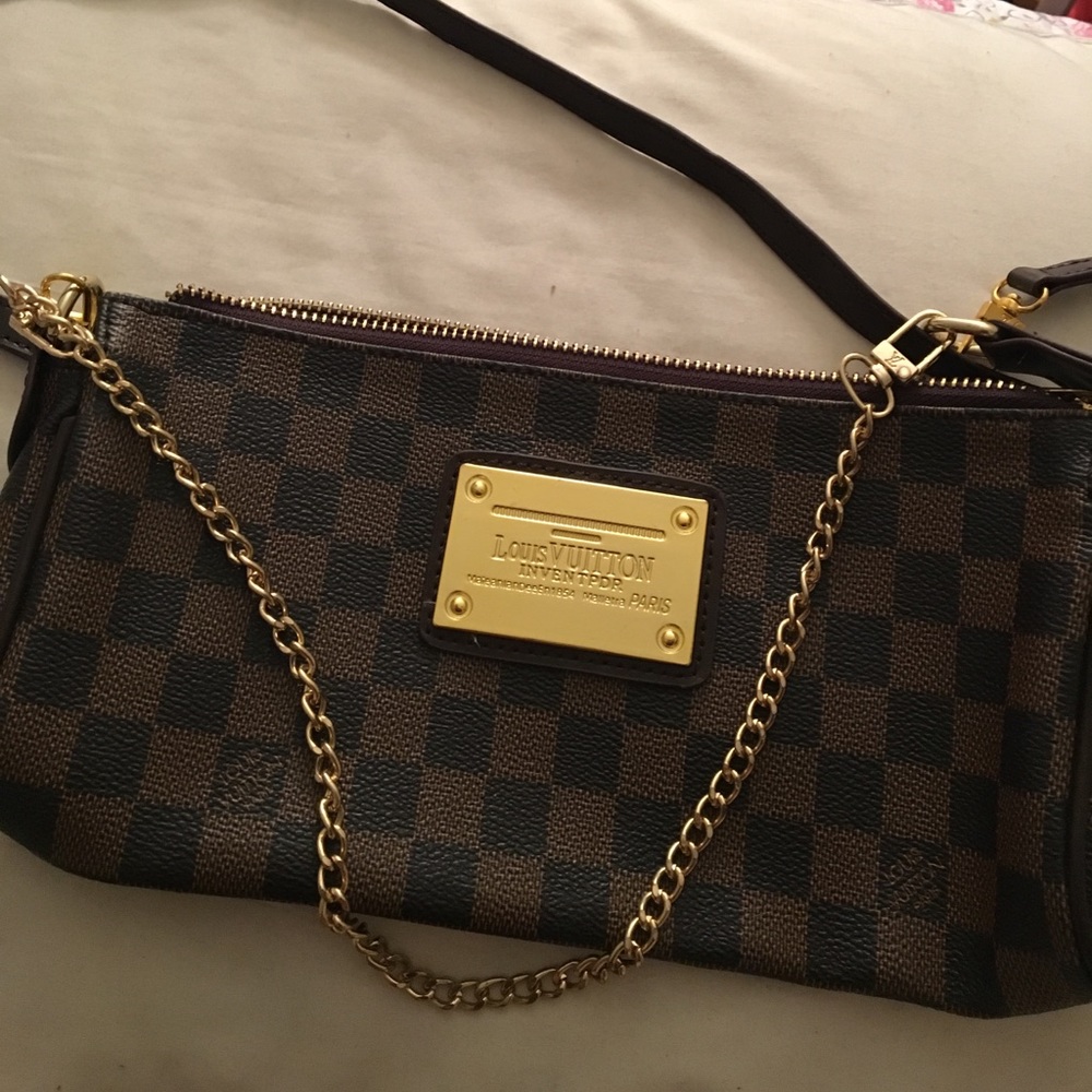 Brown cross body with gold hardware