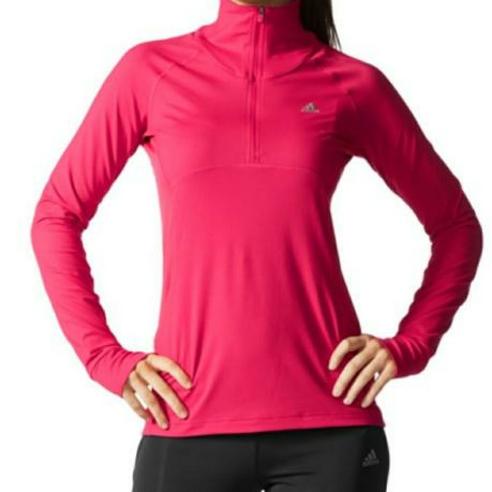 Adidas Pink Half Zip Climalite Sweater