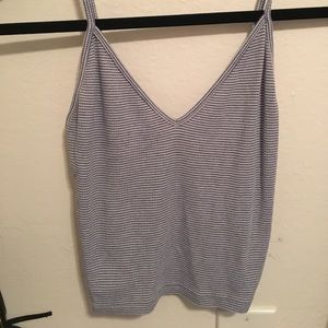 Brandy striped blue and white tank top