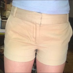 Khaki button shorts
