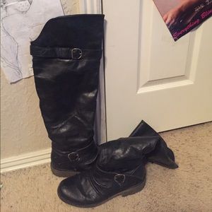 Knee-high black boots