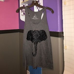 Gray elephant tank top