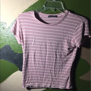 Pink & white stripe crop top
