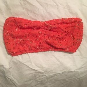 Coral lace bandeau