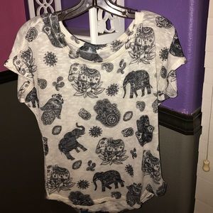 Grey and white elephant shirt