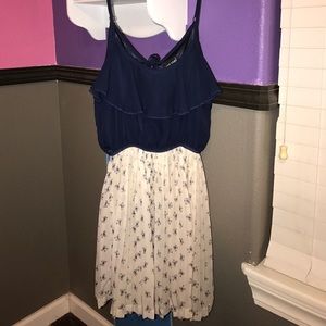 Navy blue and white dress