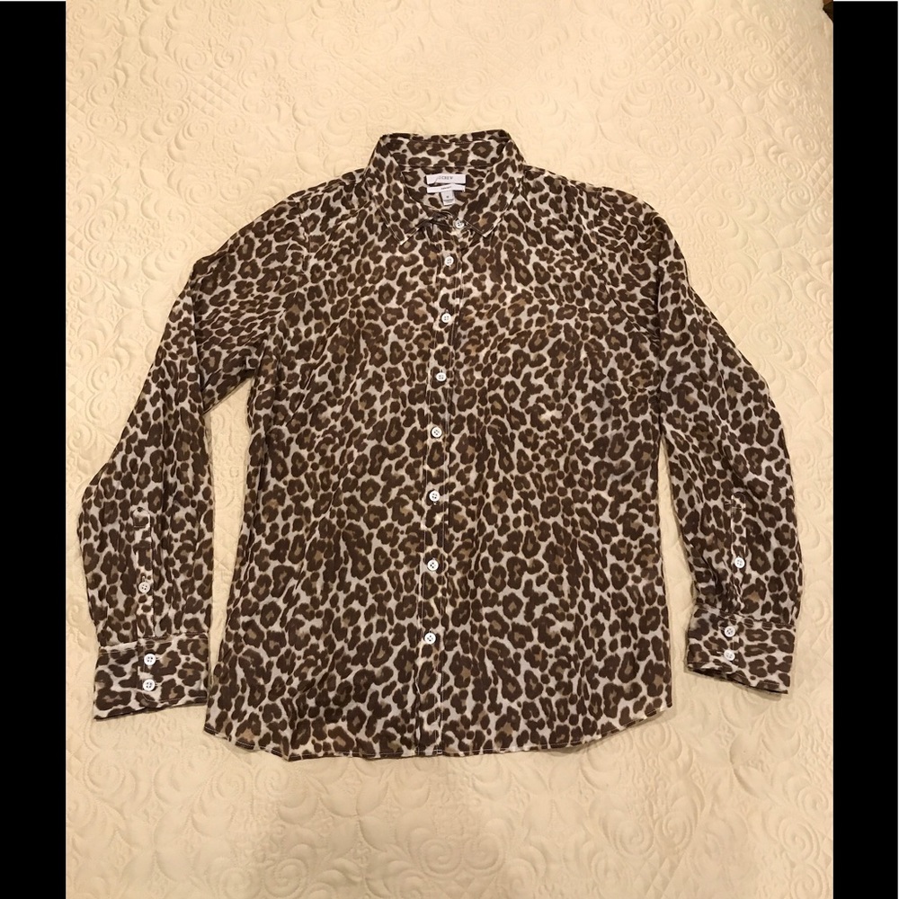 J CREW - Cheeta pattern blouse