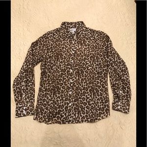 J CREW - Cheeta pattern blouse