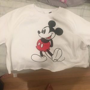 F21 Mickey Mouse Cropped Sweatshirt
