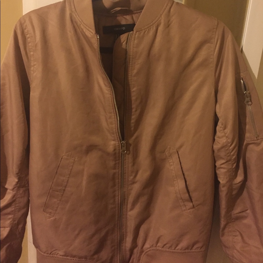 Nude bomber jacket
