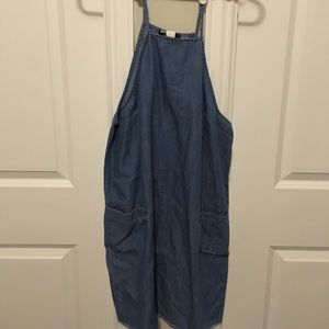 BDG A-Line High Neck Denim Dress with Pockets (UO)